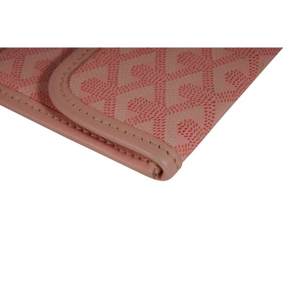 Goyard Pink Wallet Pouch Phone Case Travel Holder Sac File Card Snap Button - Picture 9 of 16
